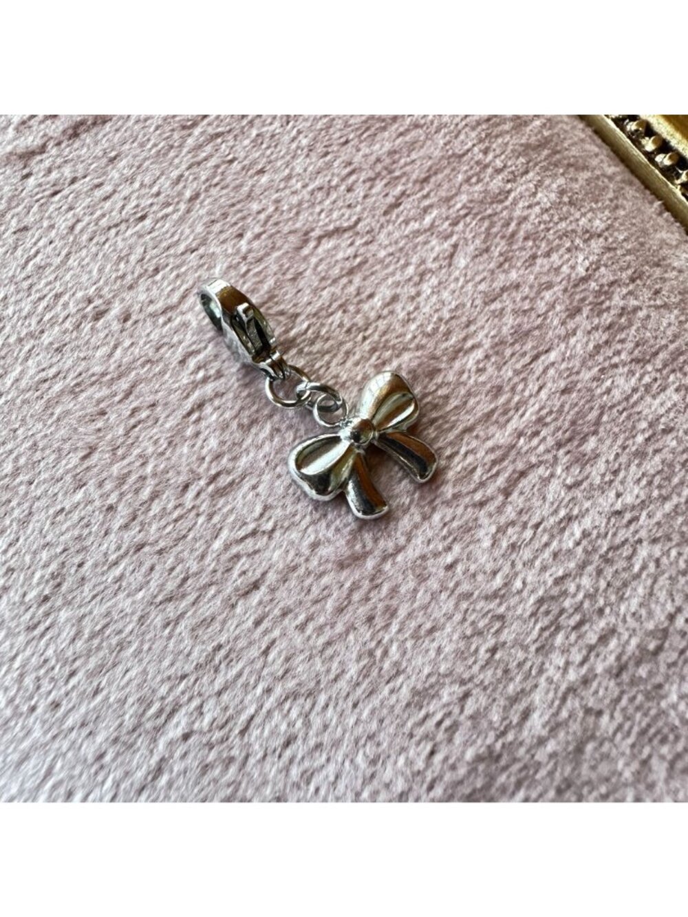 Stainless Steel Bow Charm With Lobster Clasp - Hypoallergenic Waterproof - Picture 11 of 13